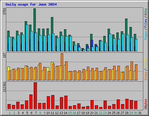 Daily usage for June 2024