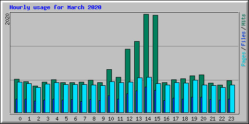 Hourly usage for March 2020