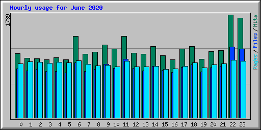 Hourly usage for June 2020