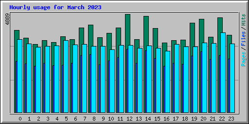 Hourly usage for March 2023
